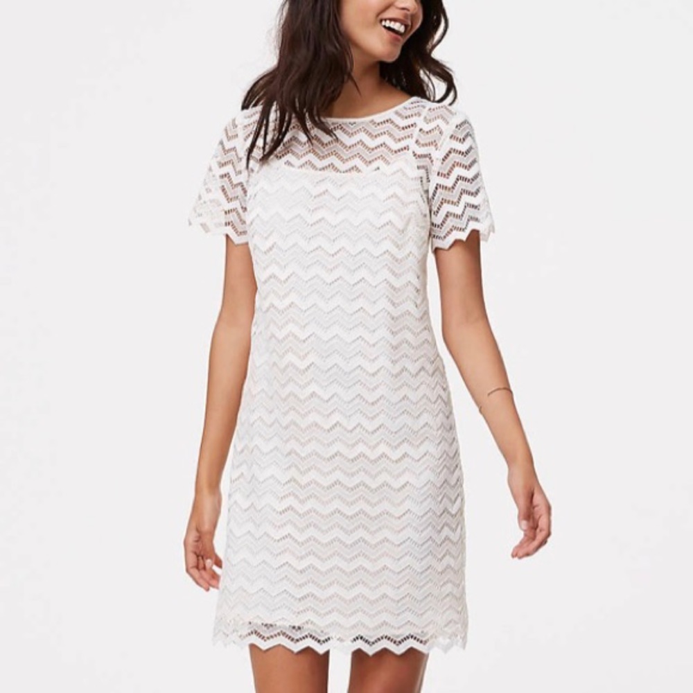 LOFT Chevron Striped Shift Dress
